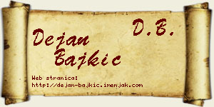 Dejan Bajkić vizit kartica